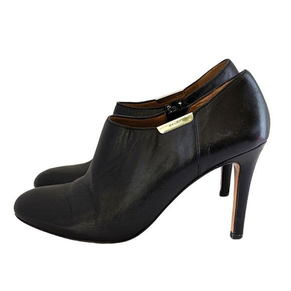 Coach Seneca Black Leather Stilleto Ankle Boots Booties Shoes Size 7 - Picture 1 of 8
